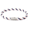bracelet corde homme blanc et bleu