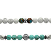 bracelet homme perles blanches et turquoise 