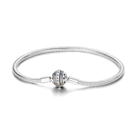 Bracelet ado fille 15 ans en argent maille serpent au cylindre gravé de 