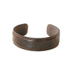 Bracelet femme en cuir véritable marron en forme de jonc semi-rigide aux bords poncés et polis
