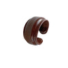 Bracelet manchette femme cuir pleine fleur patiné marron à rebord piqué main