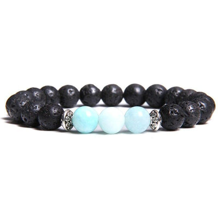 bracelet perle naturelle homme noir et turquoise