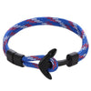 bracelet corde ancre homme bleu