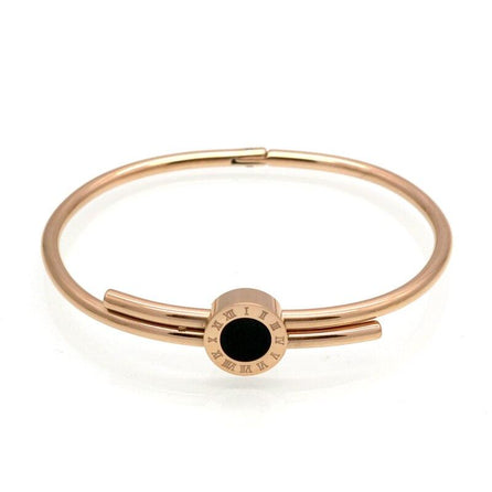 bracelet acier jonc femme or rose