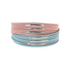 bracelet cuir femme rose et bleu