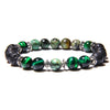bracelet homme perle couleur noir et vert