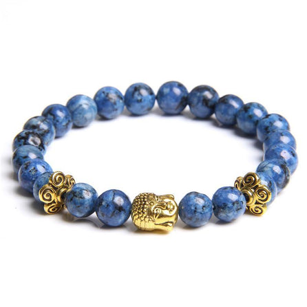 bracelet perle homme bouddha doré
