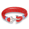bracelet pour homme avec ancre rouge