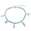 bracelet cheville corde bleu