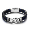 bracelet cuir homme infini noir et bleu