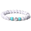 bracelet perles blanches et turquoise femme 
