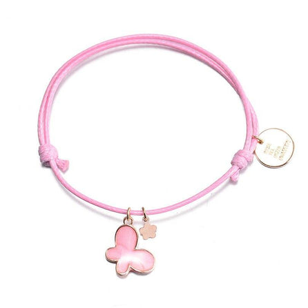 bracelet sur cordon femme rose