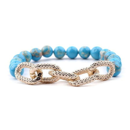 bracelet perle femme fantaisie bleu