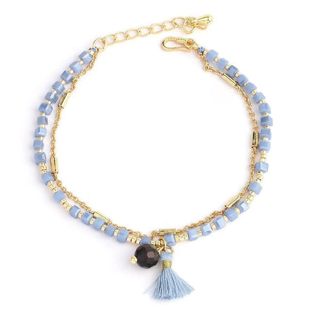 bracelet chaîne perlée turquoise