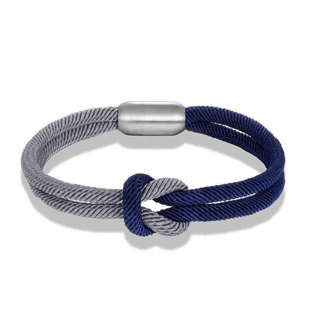bracelet homme corde marin gris et bleu