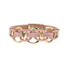 bracelet métal et cuir femme rose