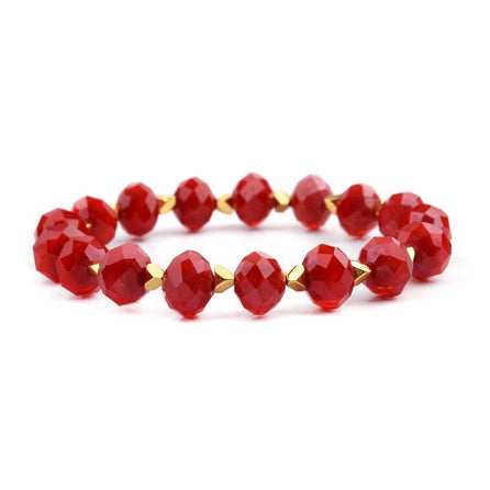bracelet perle fantaisie femme rouge