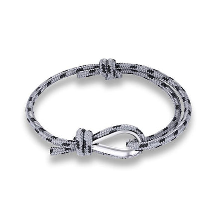bracelet cordon marin homme noir et gris