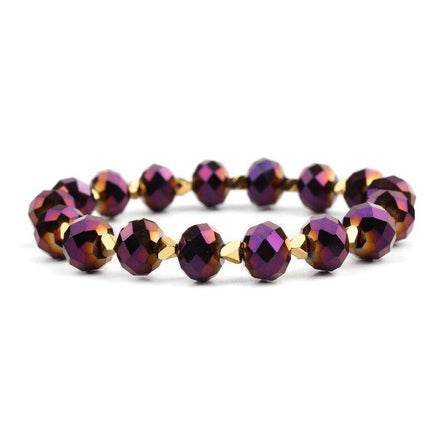 bracelet perle fantaisie femme violet