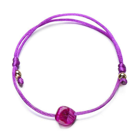 bracelet femme cordon réglable violet