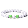 bracelet perles blanches et vertes femme 