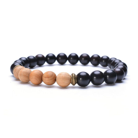 bracelet perle en bois pour homme noir