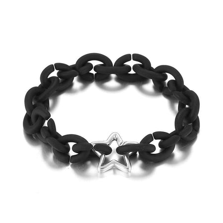 bracelet caoutchouc couleur noir