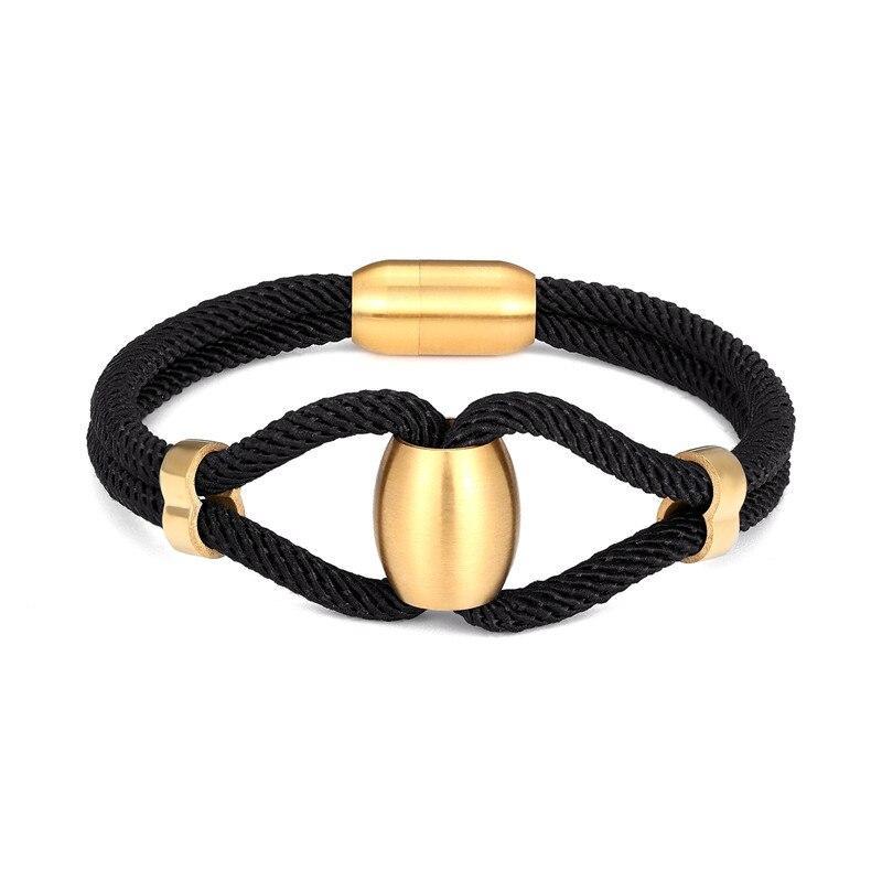 bracelet cordon homme luxe noir