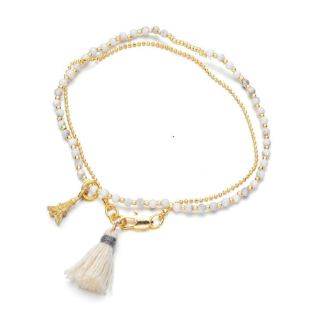 bracelet chaînette et perles femme