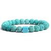 bracelet homme perle volcanique bleu turquoise