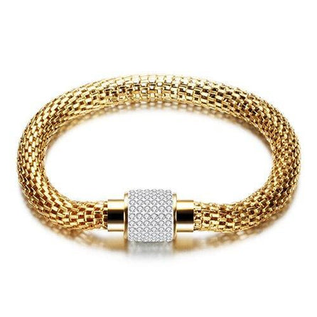 bracelet femme en acier inoxydable doré