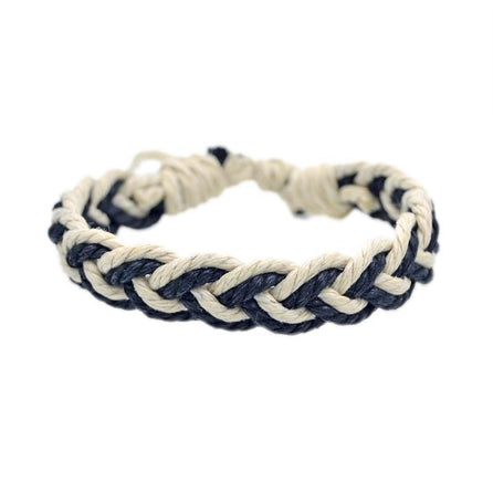 bracelet homme en corde bleu et blanc