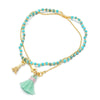 bracelet chaînette et perles turquoise