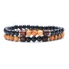 set bracelet en perle de bois pour homme