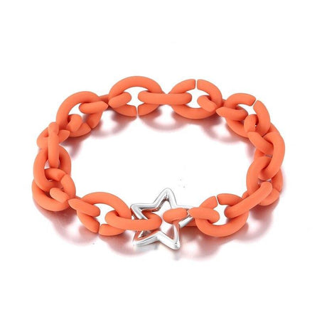 bracelet caoutchouc couleur orange
