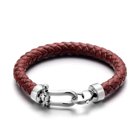 bracelet homme cuir luxe rouge