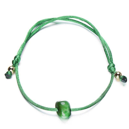 bracelet femme cordon réglable vert