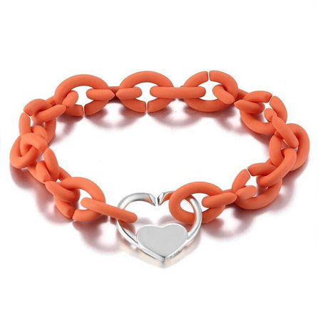 bracelet caoutchouc orange femme