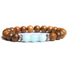 bracelet perle naturelle homme marron