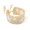 bracelet manchette en perles de rocailles dorées