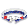 bracelet pour homme avec ancre blanc et bleu
