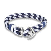 bracelet homme avec ancre de bateau bleu et blanc
