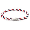 bracelet corde homme bleu blanc rouge