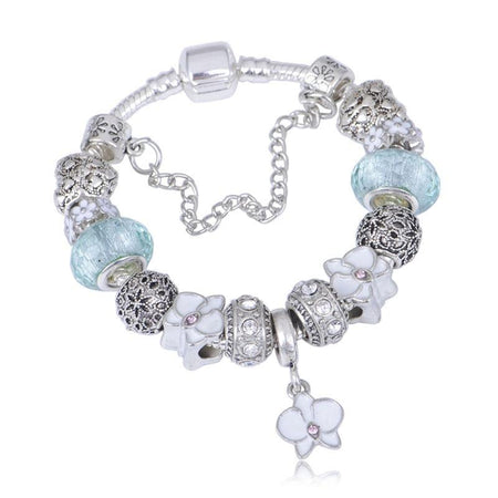 BRACELET STYLE PANDORA ENFANT - COEUR & CADENAS (ADO FILLE 10 ANS)