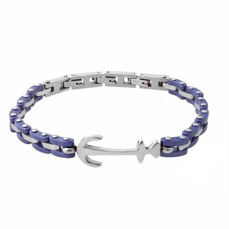 bracelet ancre marine pour homme bleu