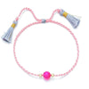 bracelet cordon perle rose