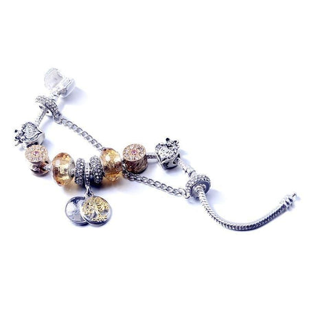 BRACELET STYLE PANDORA ENFANT - COEUR & CADENAS (ADO FILLE 10 ANS)