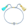 bracelet cordon perle bleue