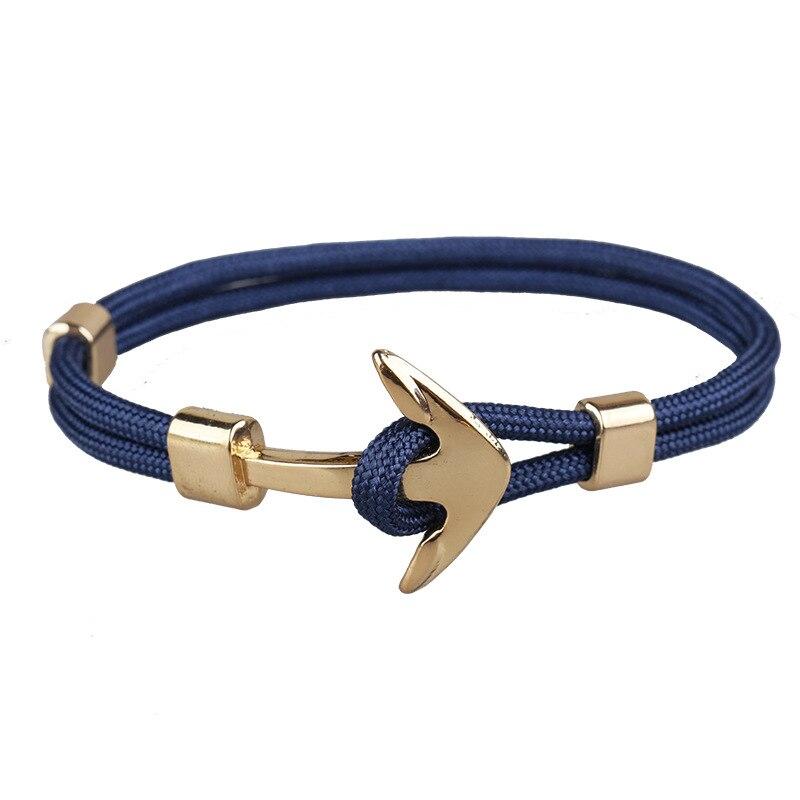 bracelet homme ancre cordon bleu marine