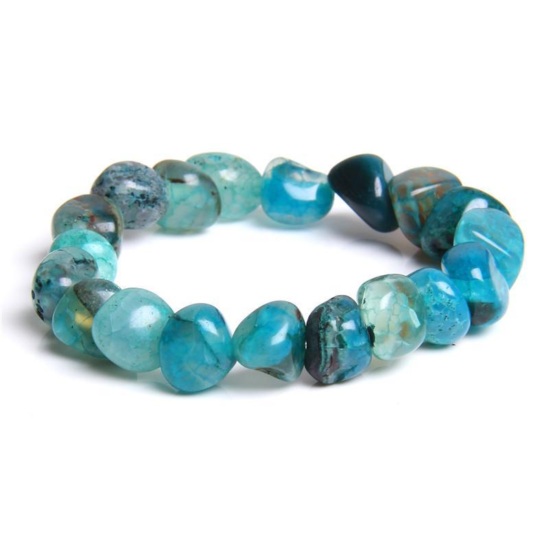 bracelet perles naturelles femme bleu